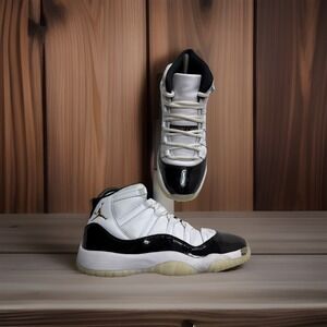 Air Jordan 11  DMP Gratitude Sz 7Y‎ Black White Mid Sneakers Shoes 378038-170
